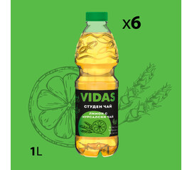 Студен чай ВИДАС Мурсалски Чай с Лимон - 6 бутилки х 1 л